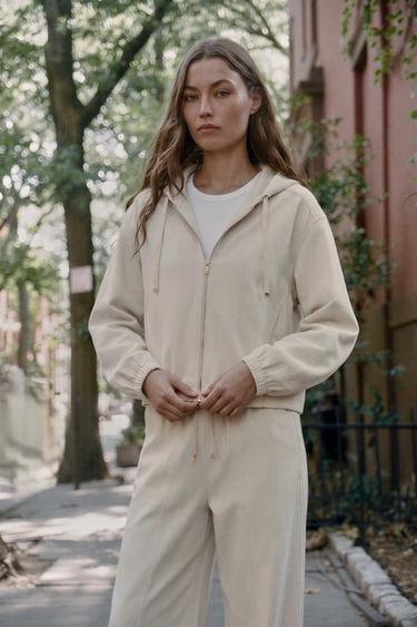 HOODED BOMBER JACKET - Ecru by Zara