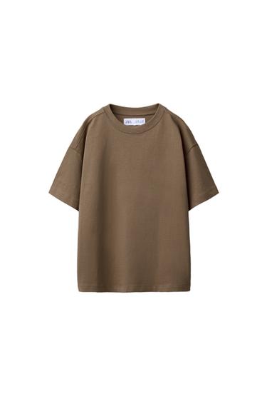 PLAIN T-SHIRT - Light brown by Zara - Image 1