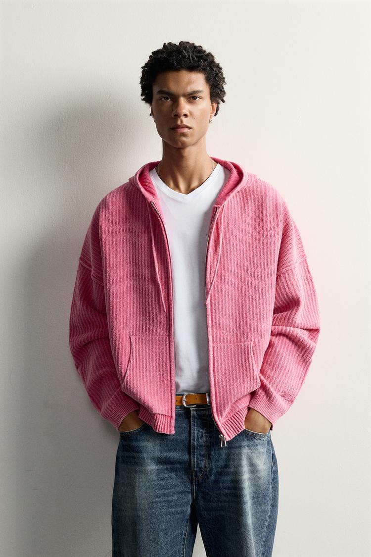 KNIT ZIP-UP HOODIE