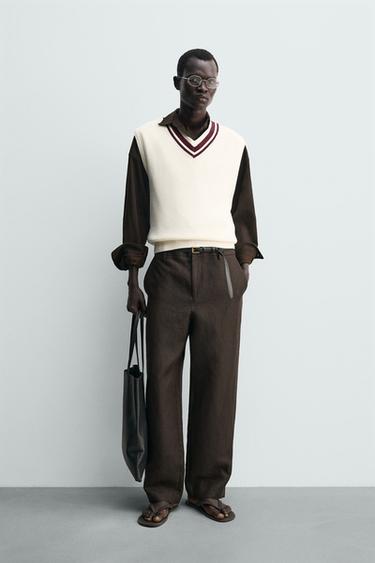 PLETEN REBRAST BREZROKAVNIK - Ekru barva de Zara - Slika 0