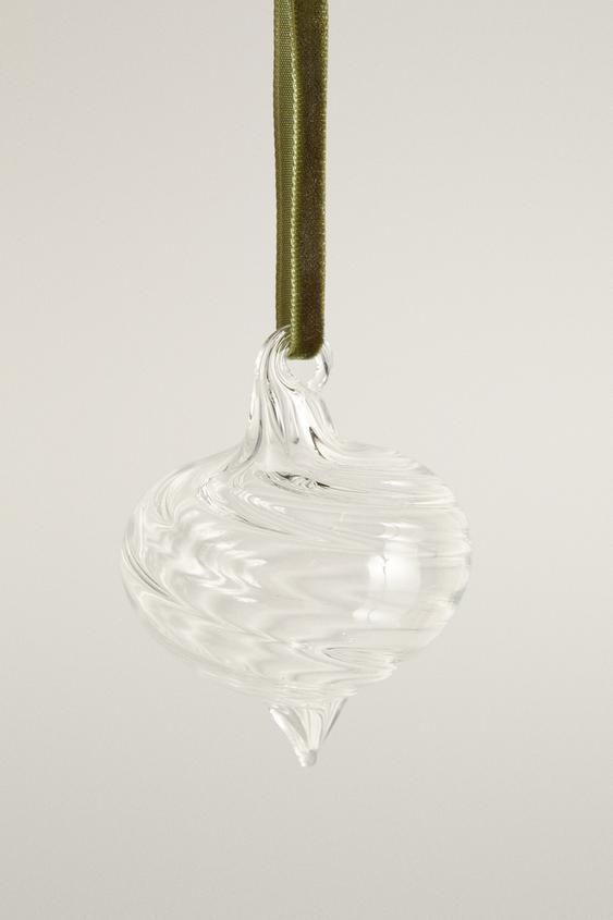 SPIRAL GLASS CHRISTMAS TREE ORNAMENT - Transparent by Zara - Image 0