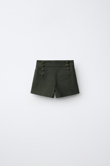 ШОРТЫ С ПУГОВИЦАМИ — ХАКИ от Zara