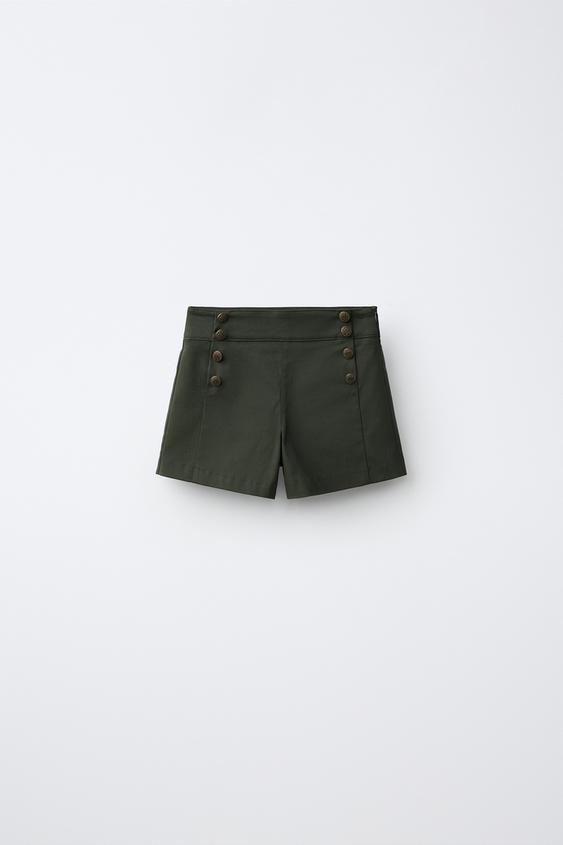 ШОРТЫ С ПУГОВИЦАМИ — ХАКИ от Zara — изображение 0