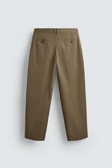 LIMITED EDITION RELAXED FIT PLEATED TROUSERS - Beige by Zara - Image 7