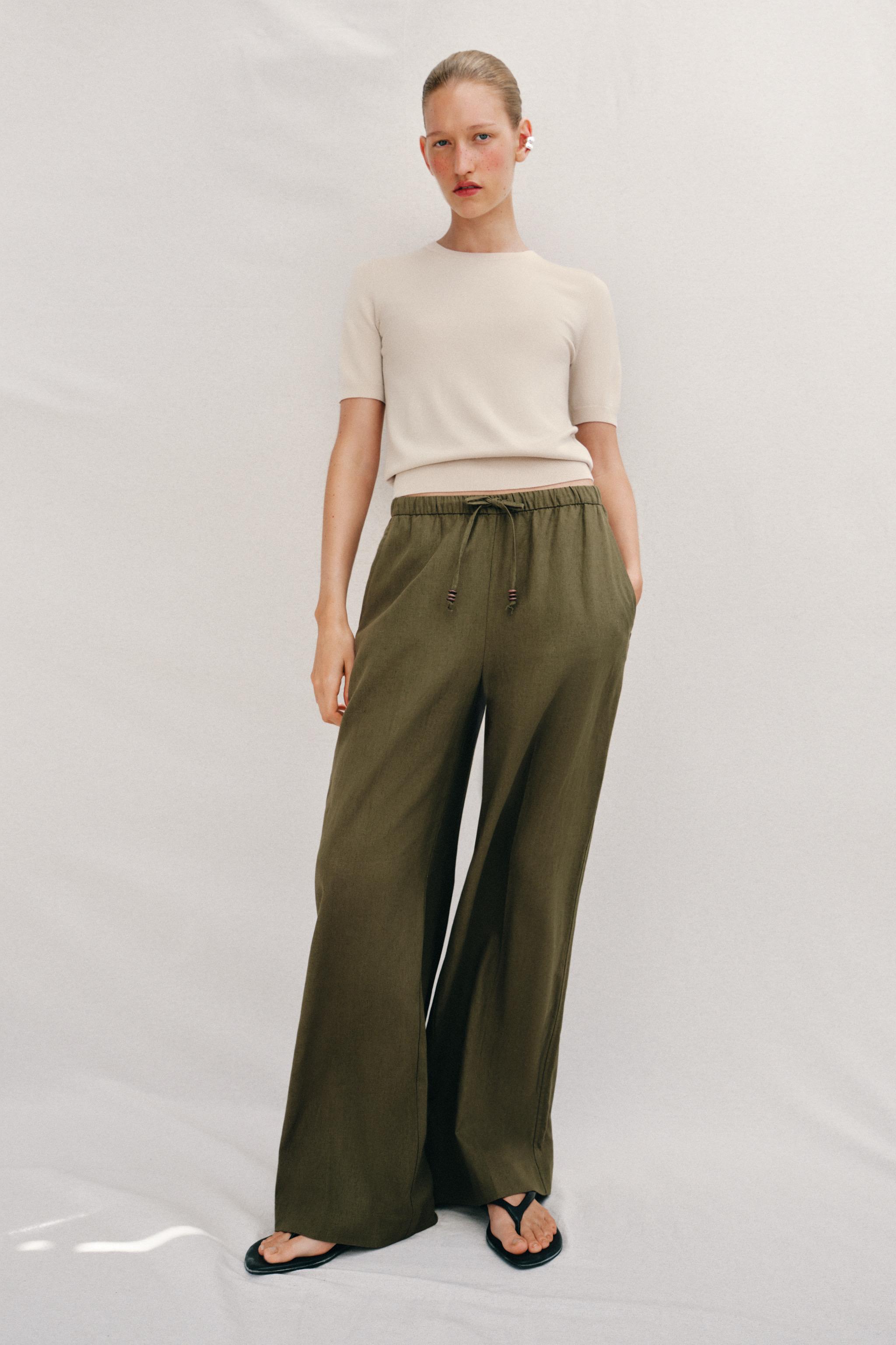 Женские свитеры Zara PLAIN KNIT BASIC SHORT SLEEVE TOP
