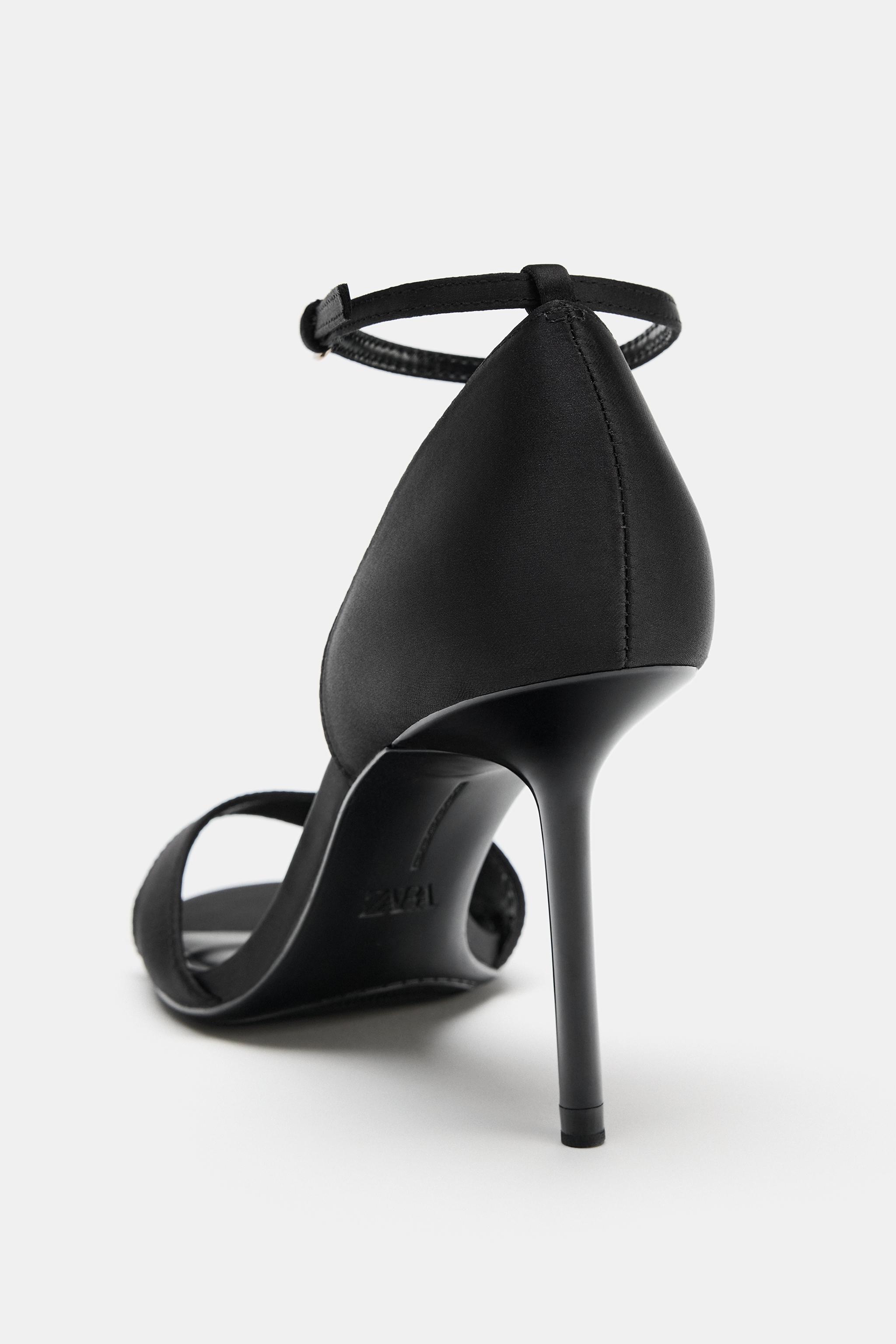 SATIN HIGH HEEL SANDALS