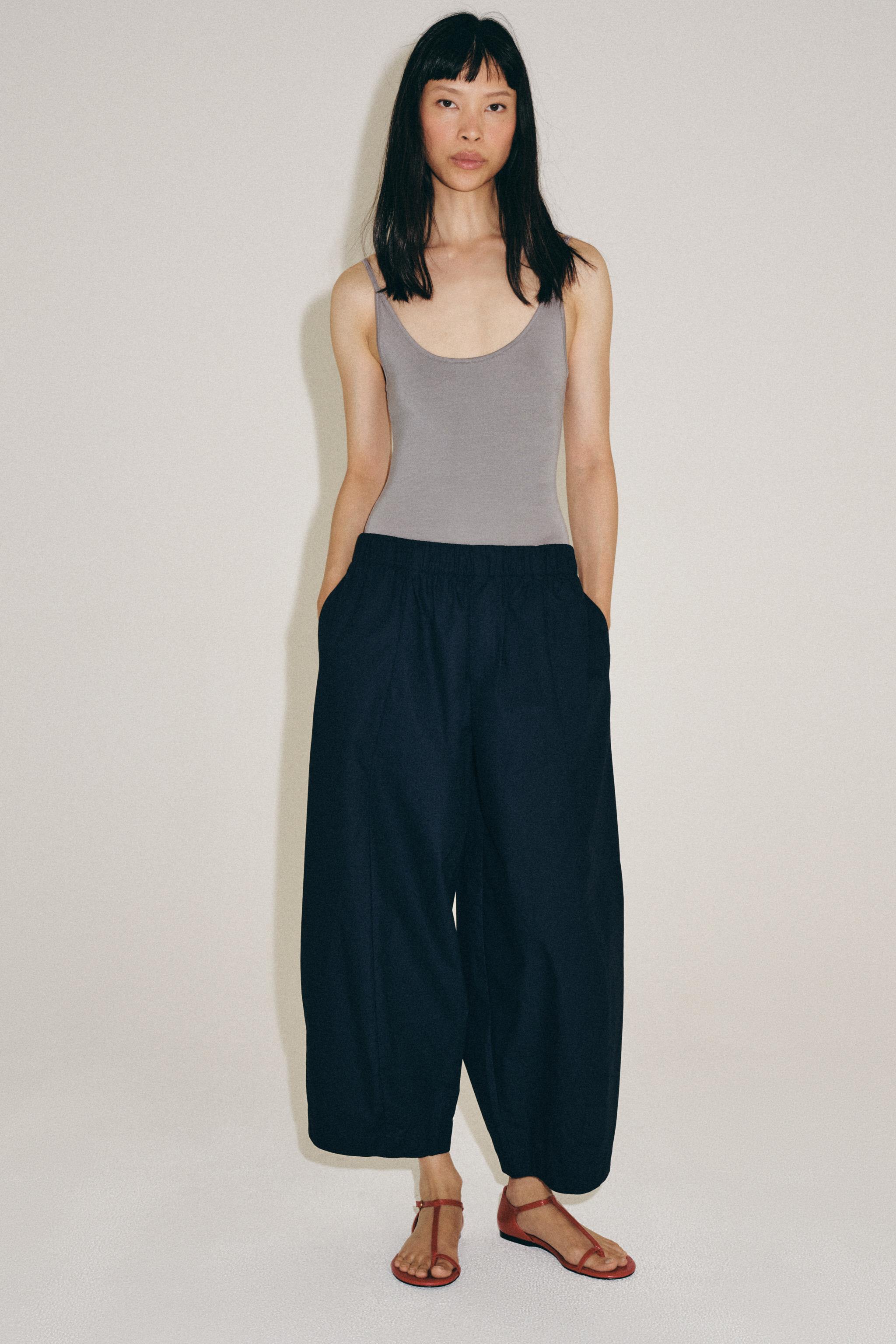 ZW COLLECTION BARREL PANTS — Navy blue