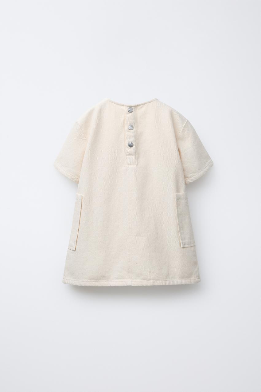 TWILL DRESS WITH TIE BELT