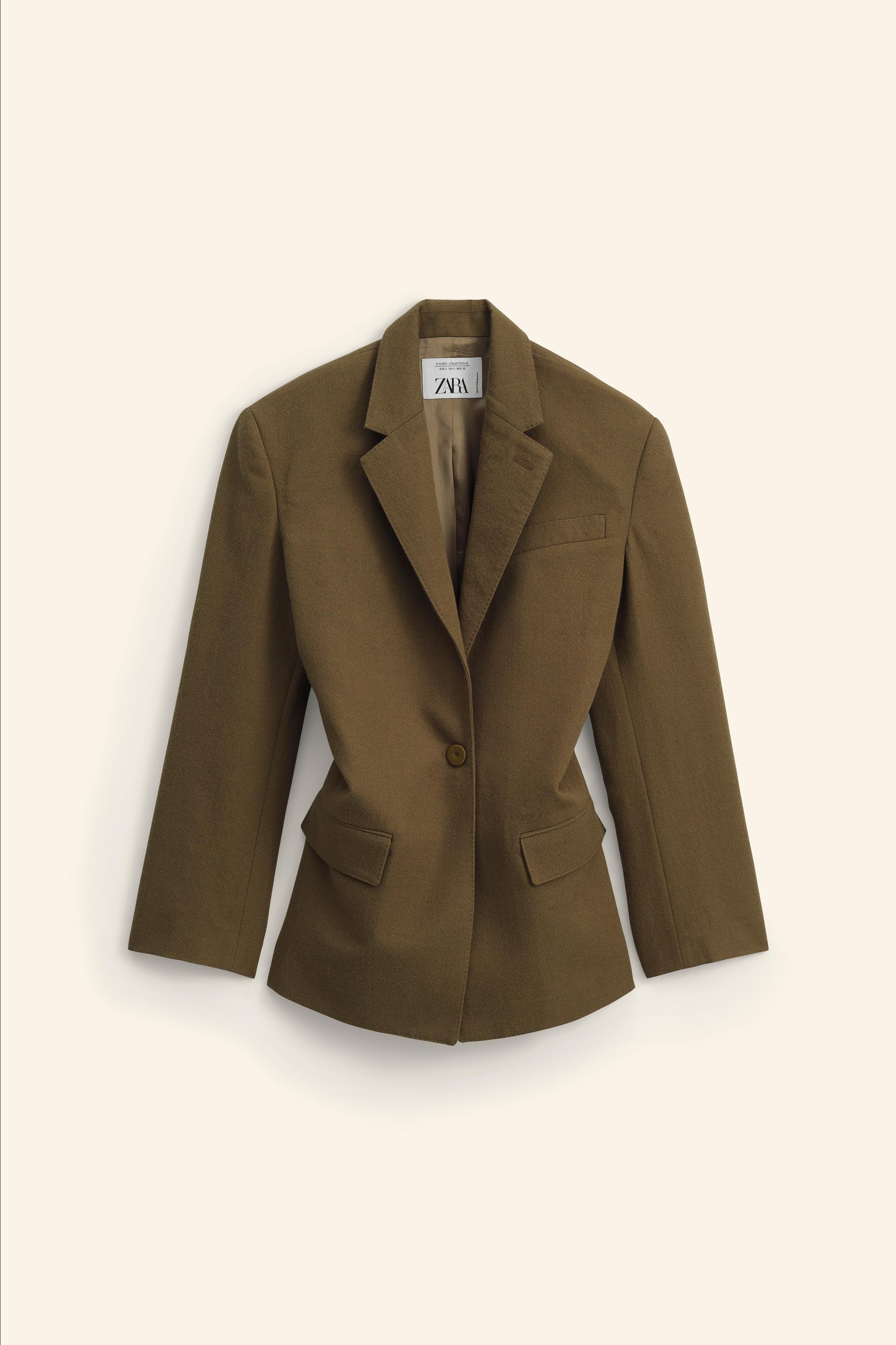 100% WOOL FITTED BLAZER LIMITED EDITION - Dark camel | ZARA United States