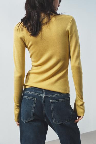 DRAPED KNIT CARDIGAN - Mustard by Zara - Image 2