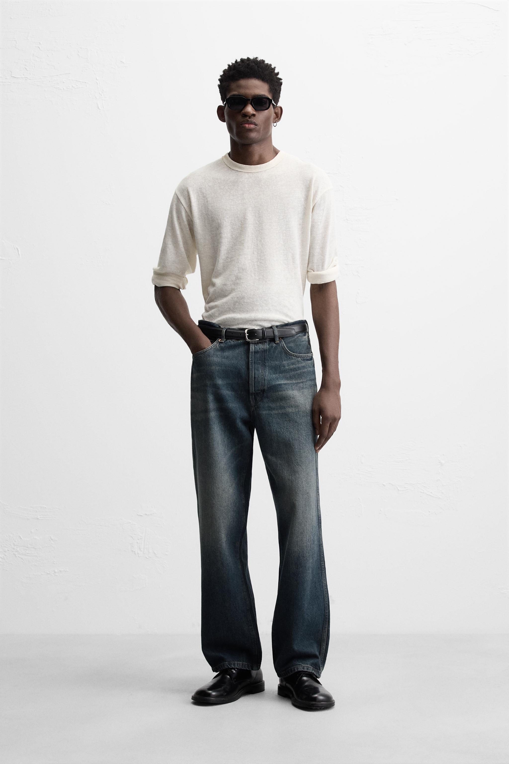 RELAXED STRAIGHT FIT JEANS - Blue | ZARA United States