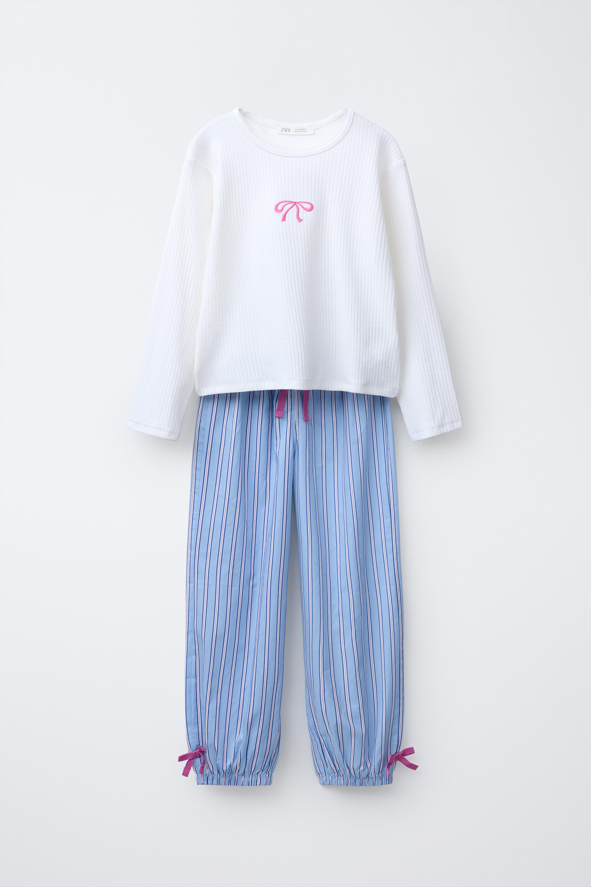 Pyjama Vetement Bebe Zara Fille 6-14 ANS/ PYJAMA LACETS Bleu ZARA