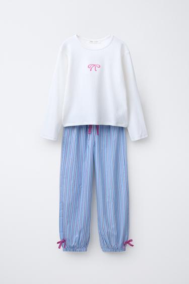 6-14 YEARS/ PYJAMA SET WITH BOWS - Blue by Zara - Image 0