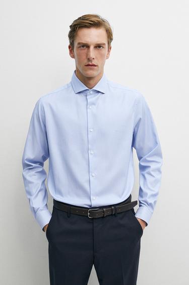 Slim fit striped 100% cotton shirt — Blue 2