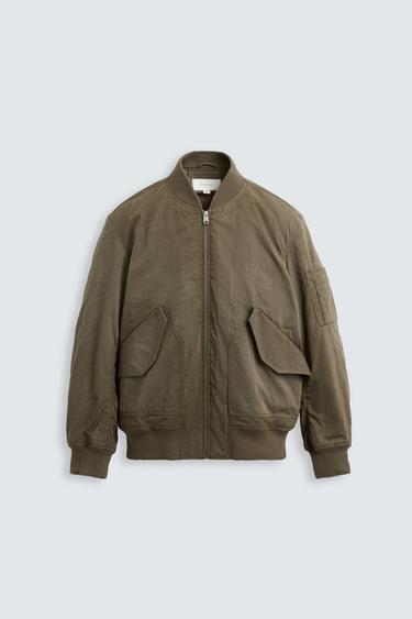 JAQUETA BOMBER ACOLCHOADA - Marrom / Verde da Zara