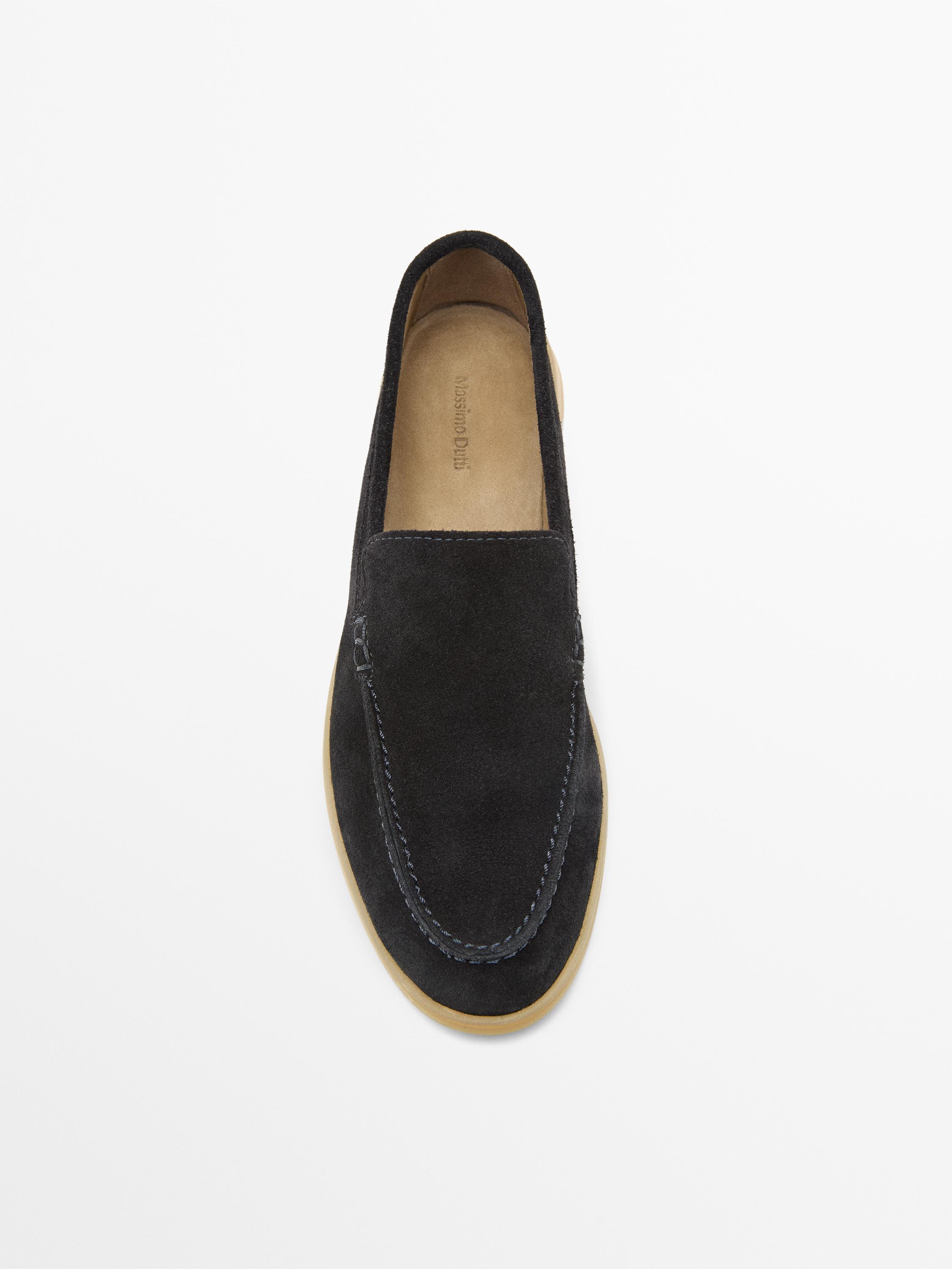 Split leather loafers