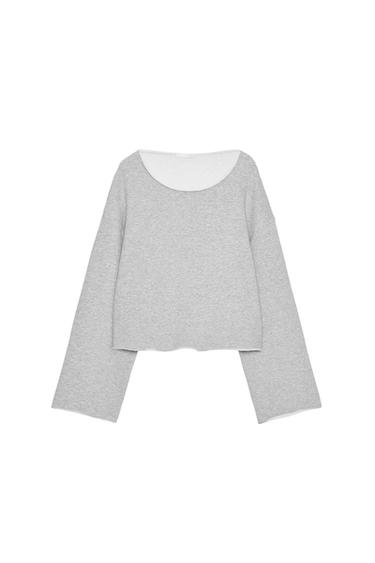 Zara BOAT NECK SWEATSHIRT - Gray marl