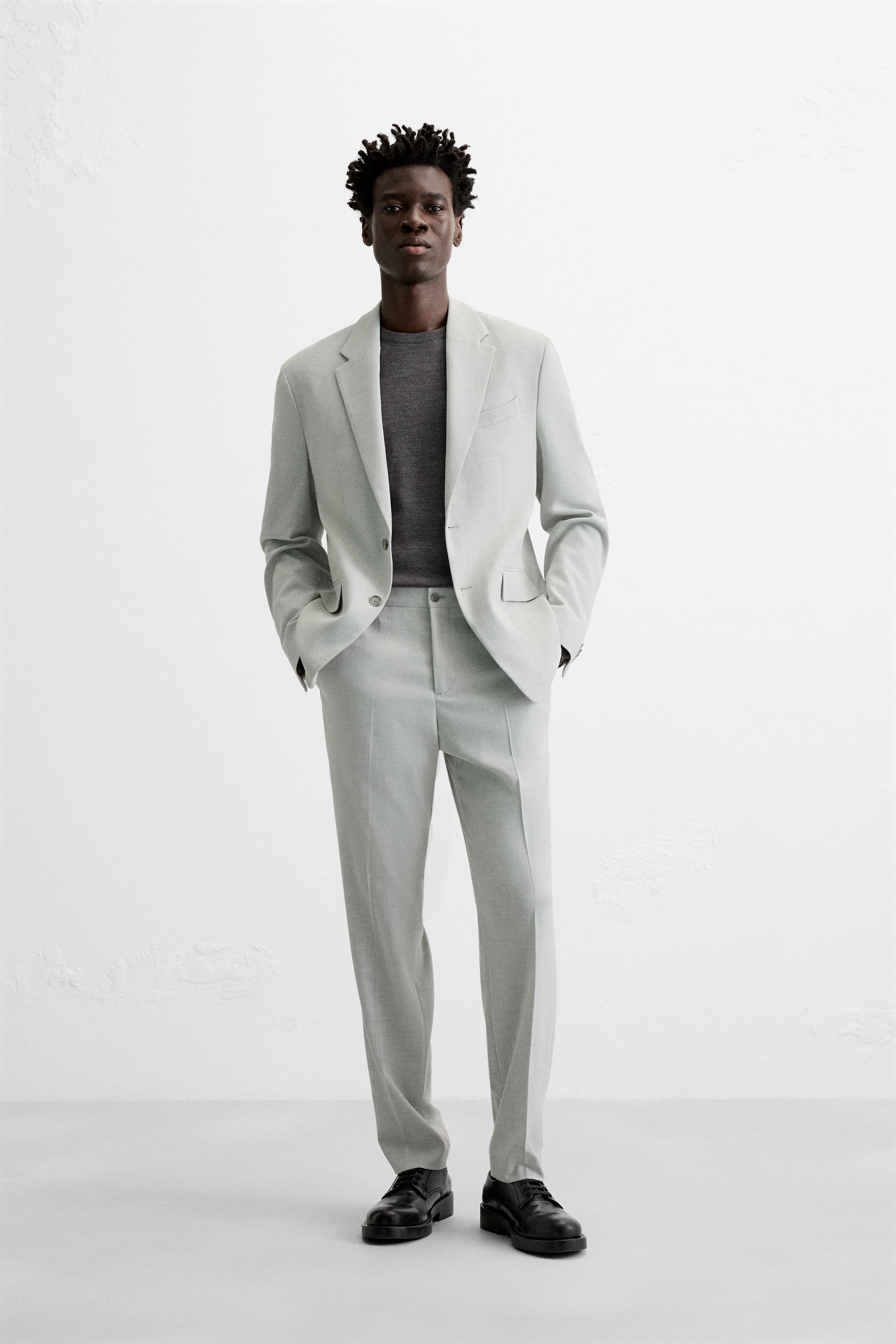 TEXTURED SUIT JACKET - Pearl gray | ZARA United States