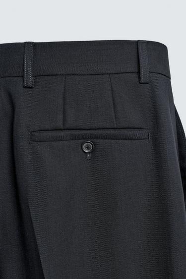 PANTALON REGULAR FIT 100% LAINE - Bleu de Zara - Image 8