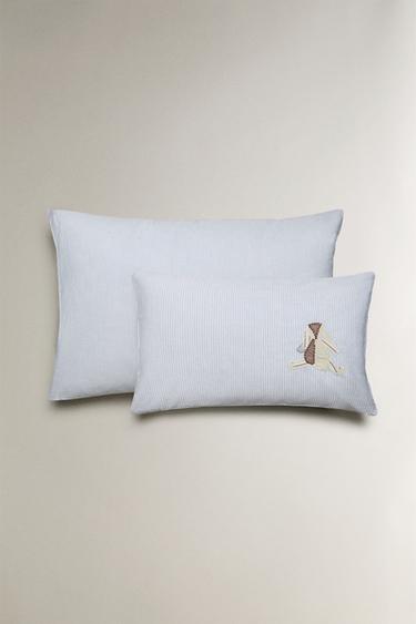 KIDS' RABBIT COTTON PILLOWCASE - Blue by Zara
