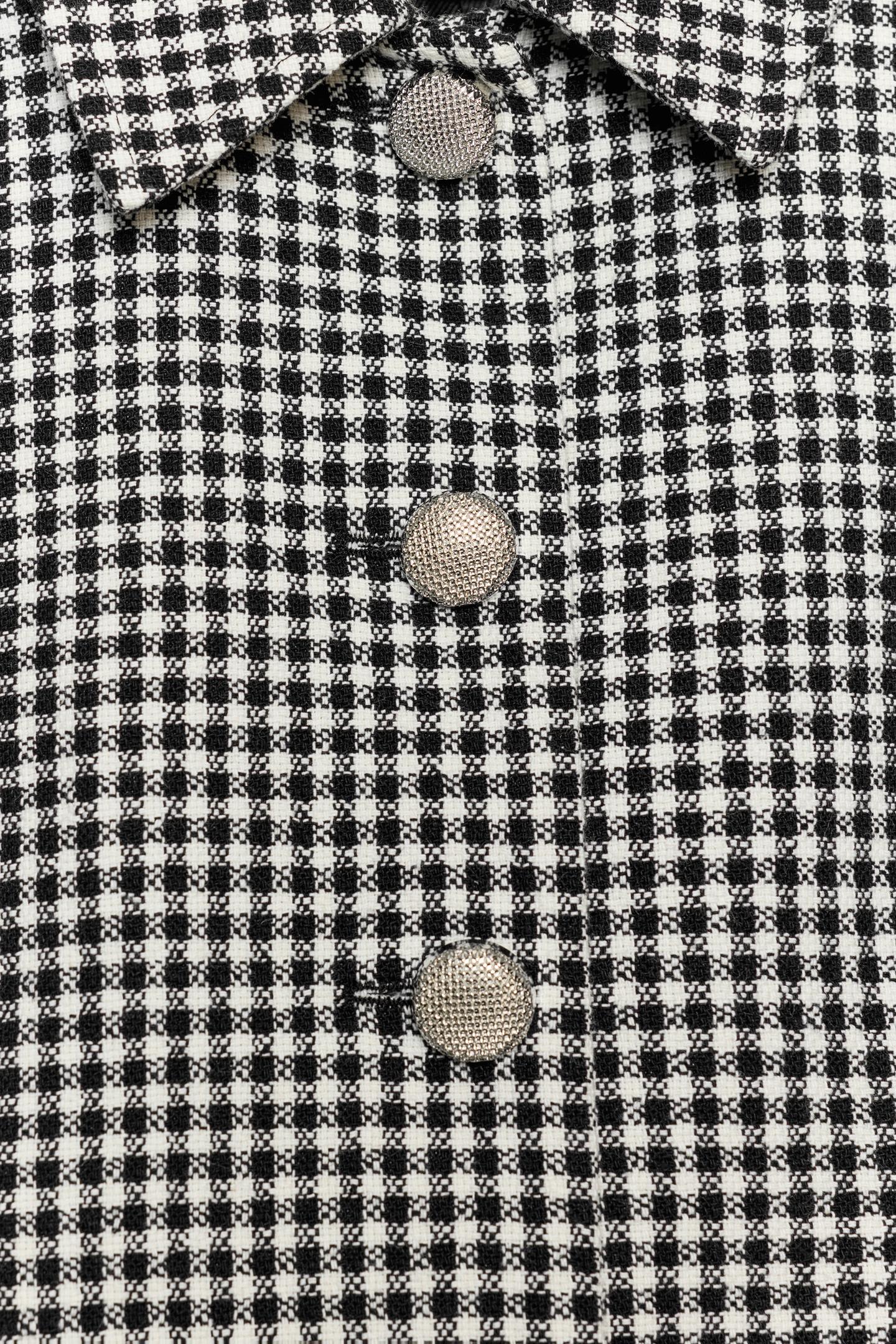 Женская куртка Zara Cropped Check, цвет: Чёрный / Белый — фото 9