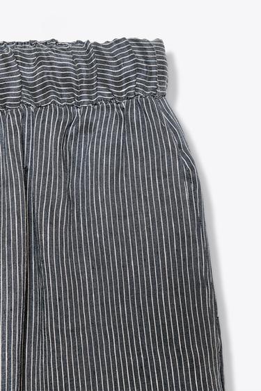 STRIPED LINEN-BLEND TROUSERS ZW COLLECTION - Blue by Zara - Image 4