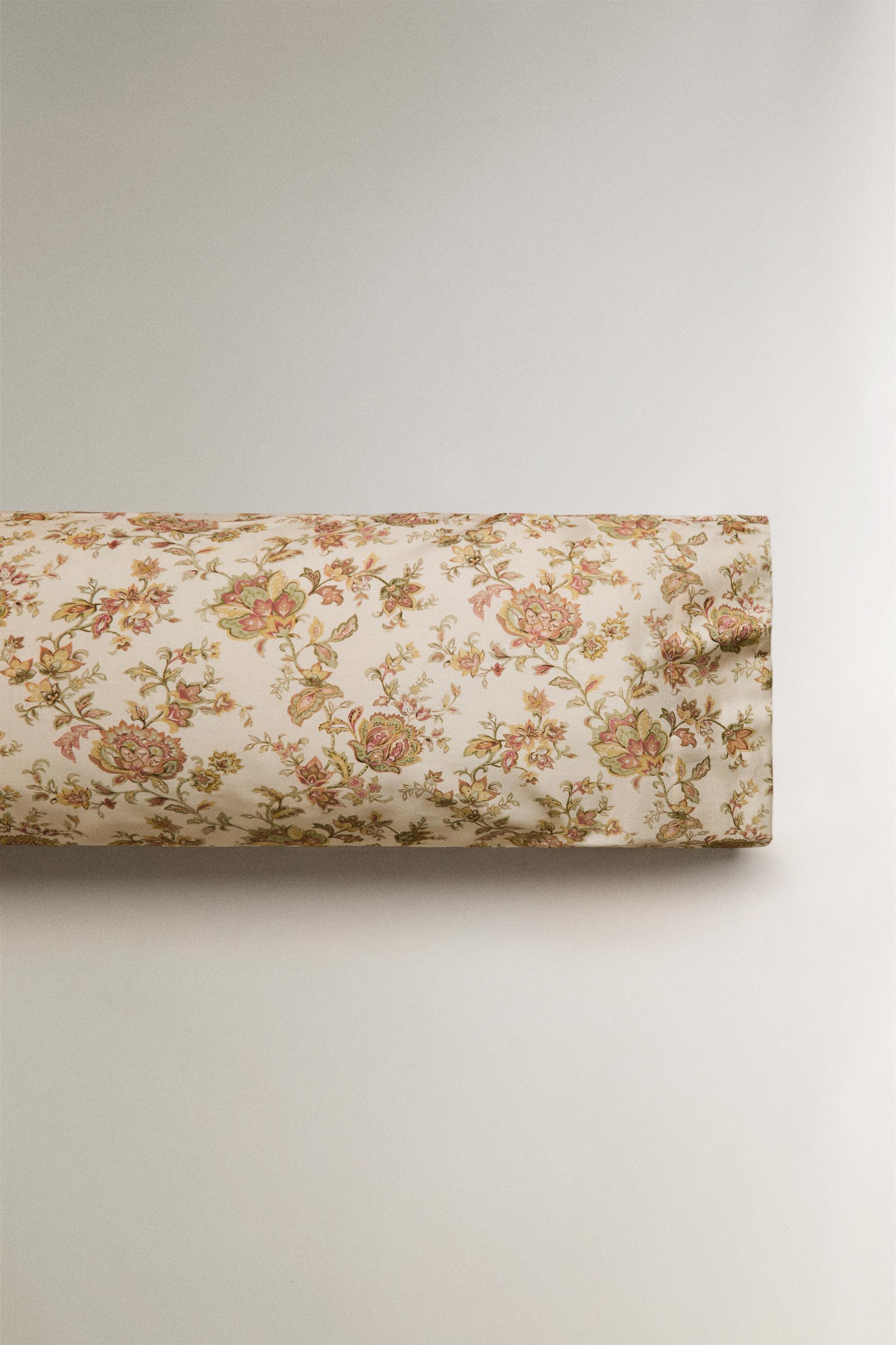 FLORAL SATEEN PILLOWCASE