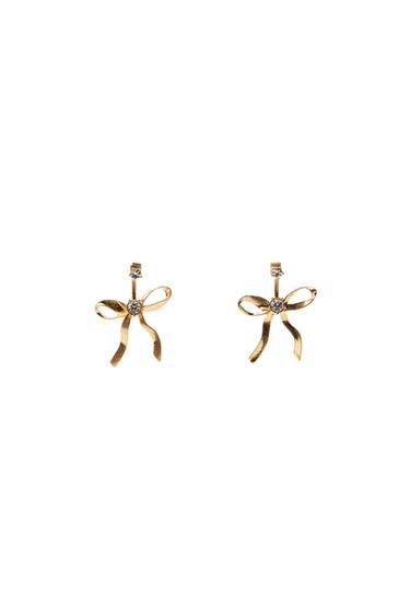 BEJEWELED BOW METAL EARRINGS