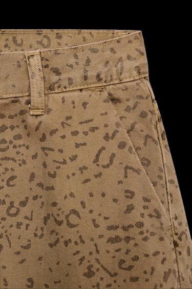 TRF BAGGY BALLOON JEANS MIT ANIMALPRINT - Einfarbig von Zara