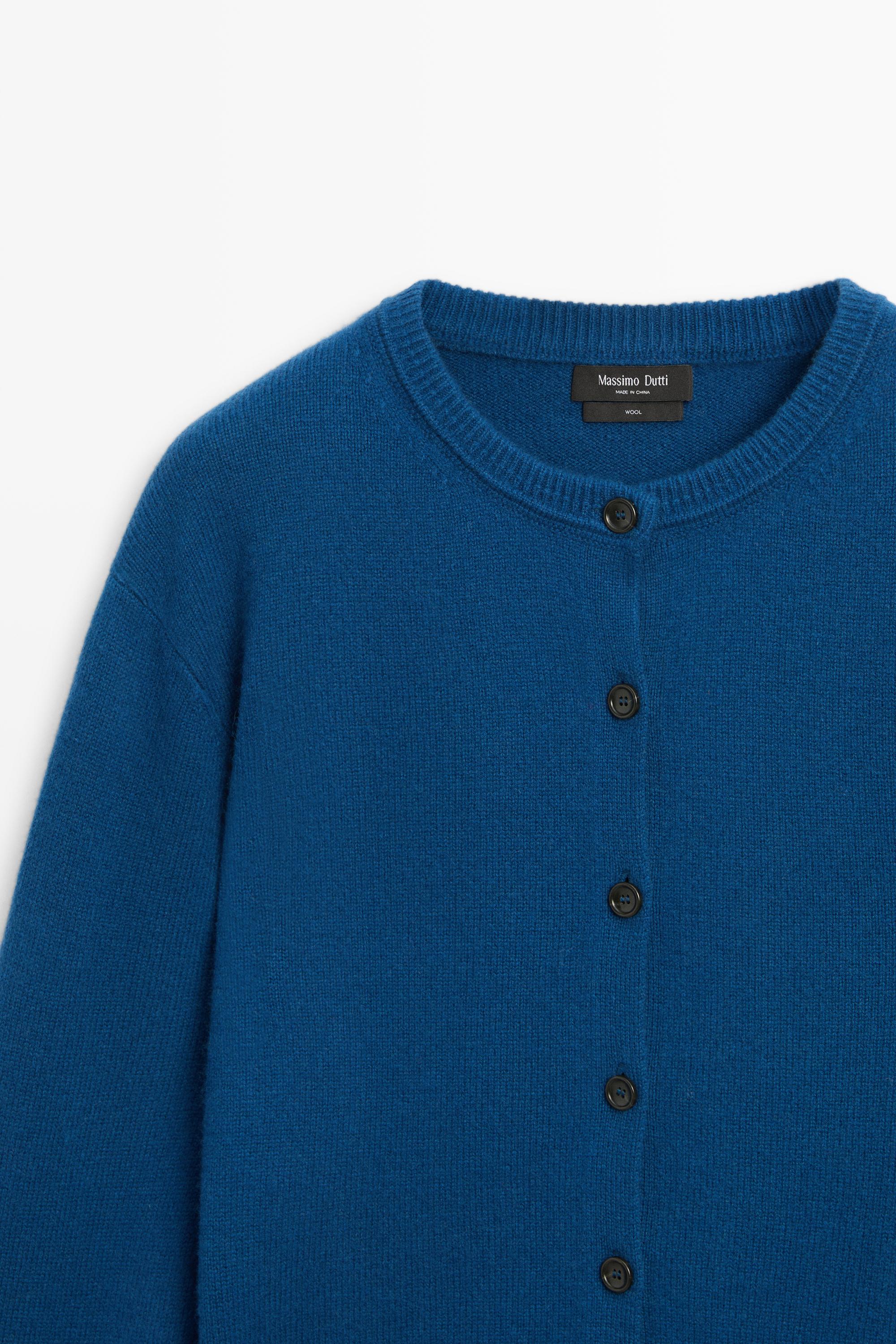 100% Wool Short Knit Cardigan