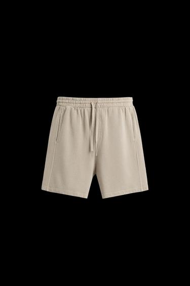 WASHED JOGGER BERMUDA SHORTS - Stone by Zara - Image 0