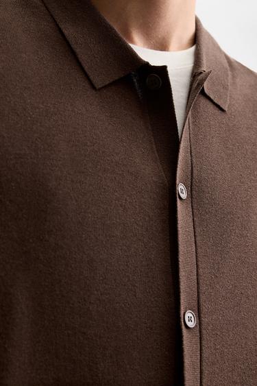 FLOWING KNIT SHIRT - Brown by Zara - Image 5