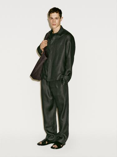 Zara 100% linen overshirt - Limited Edition - Charcoal gray - Image 0