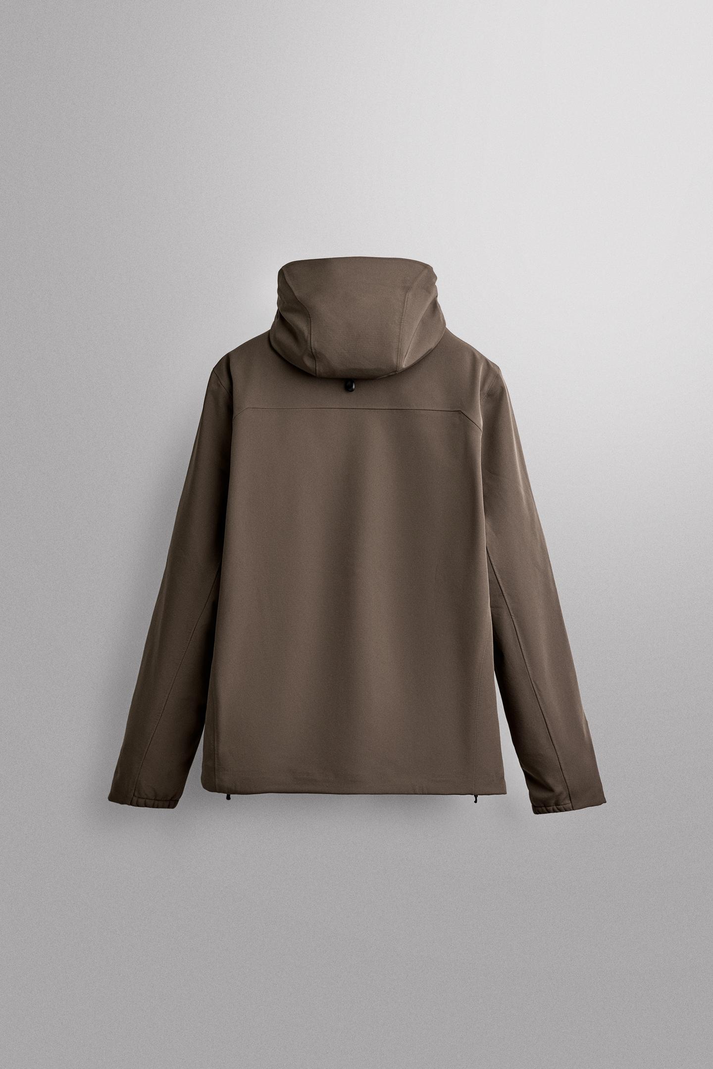 Мужская куртка Zara Combined Water-Repellent Technical, цвет: Тёмный коричневый — фото 2