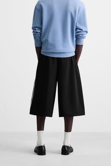 TECHNICAL STRIPE BERMUDA SHORTS - Black by Zara - Image 2