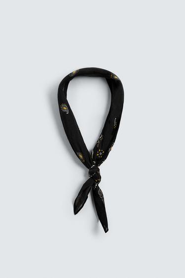 Zara PAISLEY PRINT BANDANA - Black