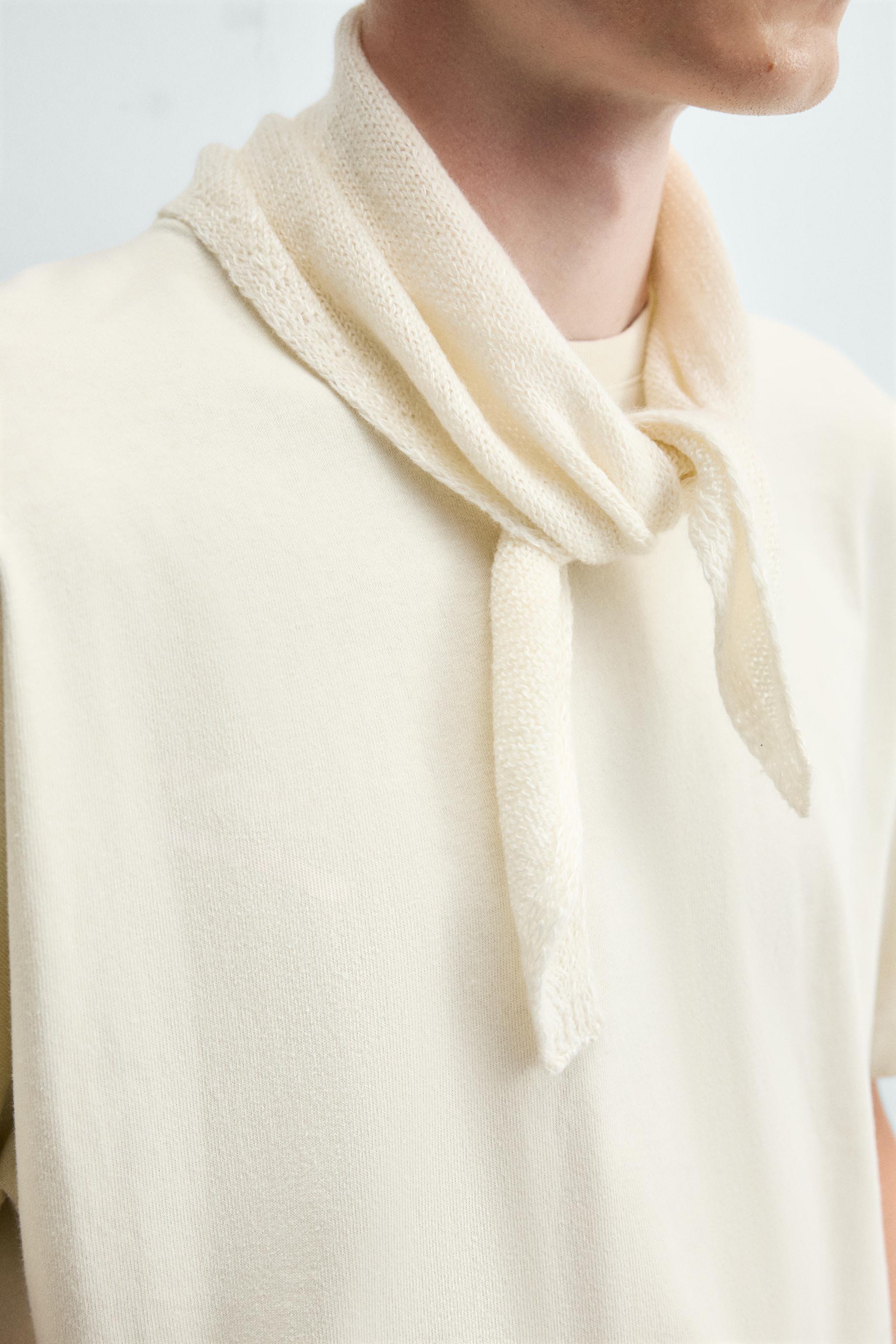 Мужские аксессуары Zara LINEN AND CASHMERE KNIT BANDANA — фото 4