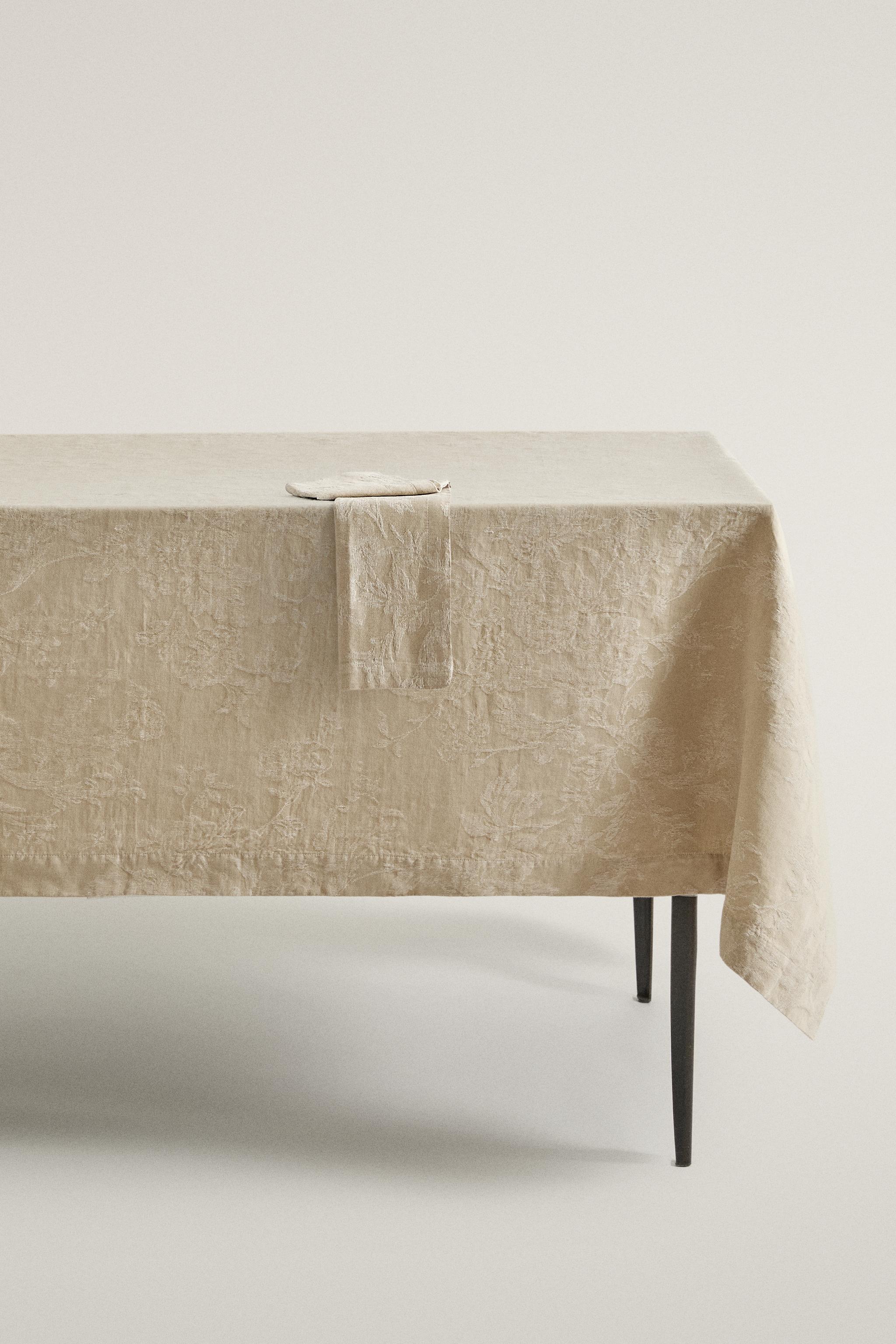 CHRISTMAS LINEN JACQUARD TABLECLOTH