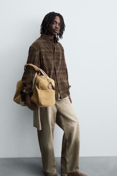 CHEMISE EN VELOURS CÔTELÉ À CARREAUX - Marron de Zara - Image 5