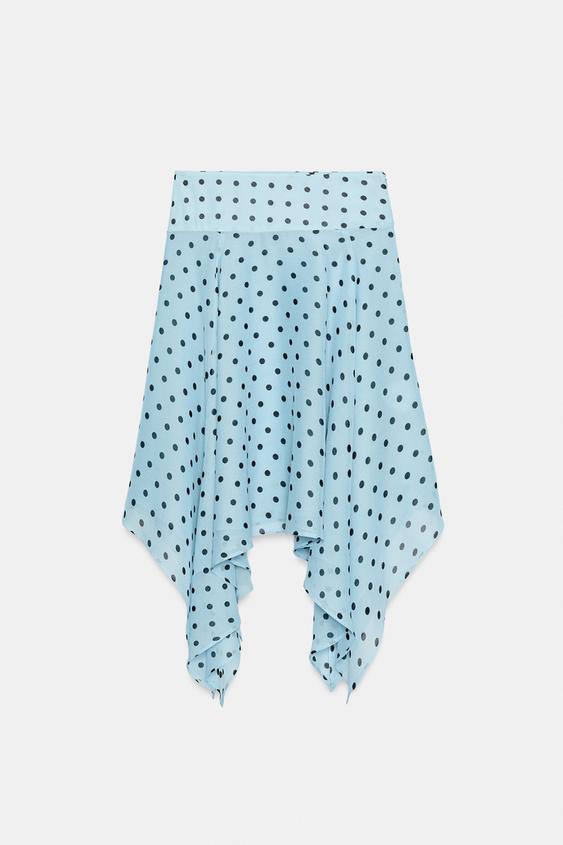 ASYMMETRIC DOT PRINT SKIRT - blue/black by Zara - Image 0