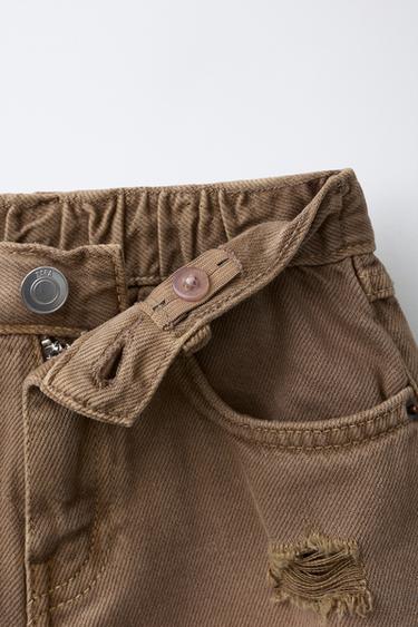 RIPPED DENIM BERMUDA SHORTS - Brown by Zara - Image 2