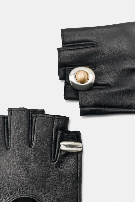 MITAINES CUIR 100% ANNEAUX - Noir de Zara - Image 3