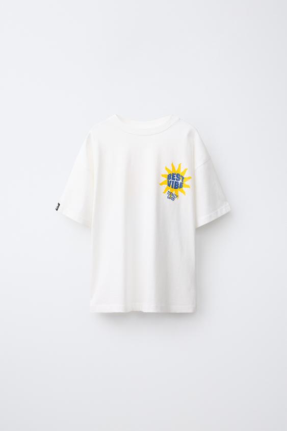 SUN PRINT T-SHIRT - White by Zara - Image 0