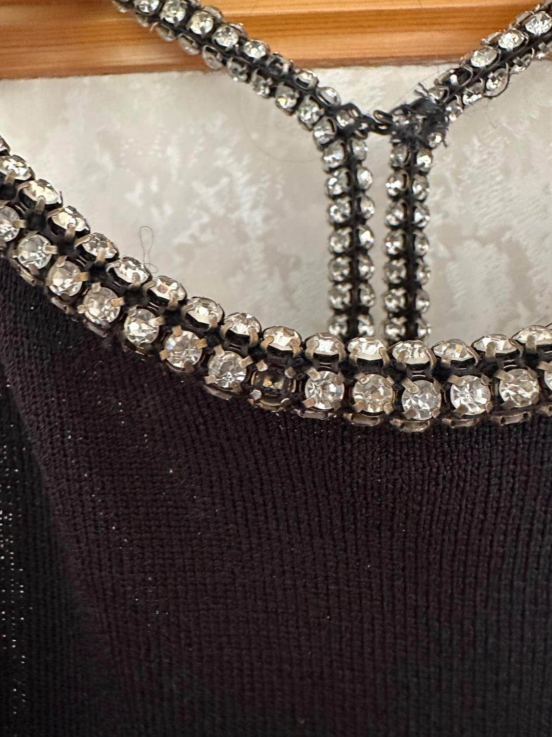 BLACK DIAMANTE EMBELLISHED DRESS - Image 3