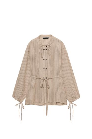 STRIPED LINEN SHIRT ZW COLLECTION - Stripes by Zara