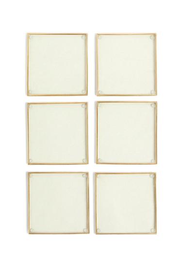 PACK OF METAL AND GLASS COASTERS (PACK OF 6) - Gold by Zara