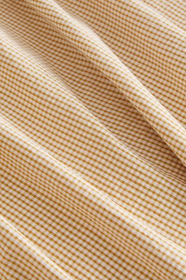 CHECK SEERSUCKER COTTON DUVET COVER - Burnt orange by Zara