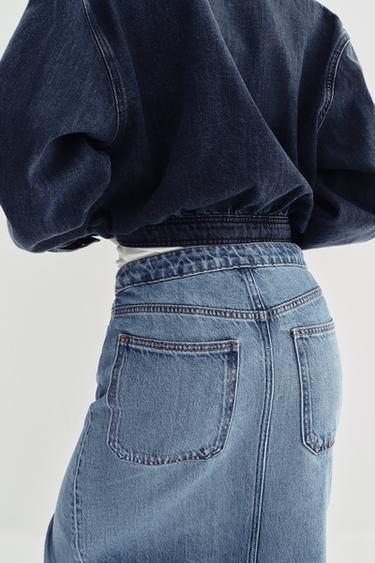 JUPE Z1975 CROISÉE DENIM - Bleu moyen de Zara - Image 5