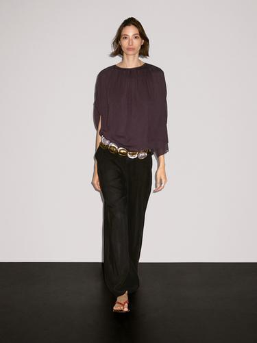 Zara Short double-layer cape - Purple - Image 0