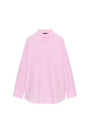 OVERSIZE POPLIN SHIRT - Pink by Zara